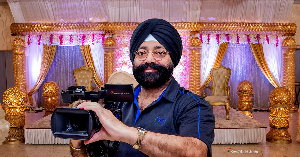 Professional Indian Photographer Surinder Singh in action.