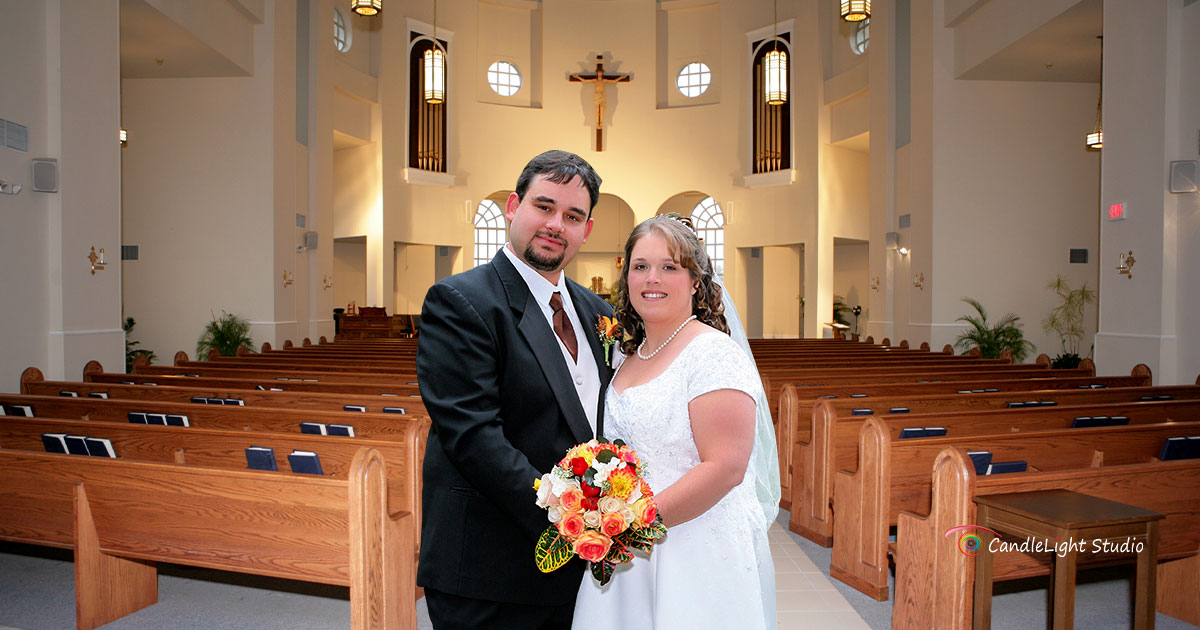 Christian wedding photography capturing a church wedding ceremony.